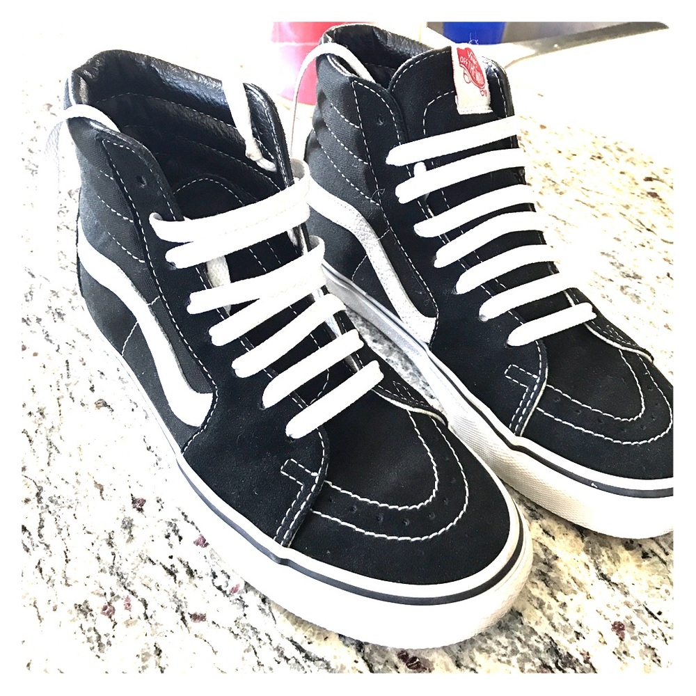 Vans Black and White High-Top Sneakers